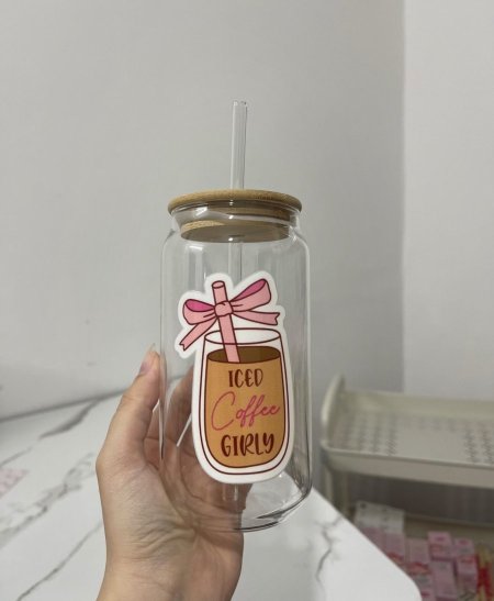 كوب Iced Coffee Girly ❄️